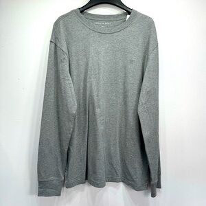 American Eagle Outfitters Heather Gray Long Sleeve Cotton Crewneck Tee L